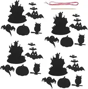 Toys for Boys and Girls Halloween Scratch Paper Crafts Set 8 Sets of Large Castle Scratch Cards Scratch Halloween Ornaments DIY Art Supplies