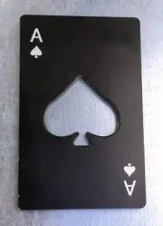 Ace of Spades BOTTLE OPENER w/ N52 NEODYMIUM Rare Earth Magnets on Back, NEW