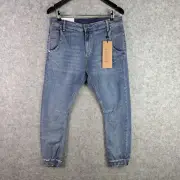 Dricoper Jeans Womens 12 / 30 Blue Sunbleach Cuffed Denim High Rise NEW 8063