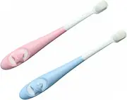 Ipetboom Pcs Toothbrush Set for Teething Mini Brush for Boys and Girls Newborn Boy Girl Cartoon Handle Gentle Bristles Brush