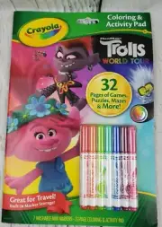 Crayola Trolls World Tour Coloring & Activity Pad Plus Mini Markers 32 Pages