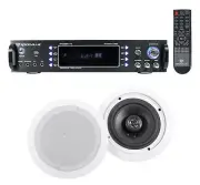 Rockville RPA60BT 1000w Home Theater Bluetooth Receiver +(2) In-Ceiling Speakers