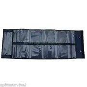 Blue Fold & Roll up Sleeve 15 Clear Pockets - Survival First Aid Kit Organizer