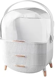 Makeup Organizer, BIRDBELL Cosmetic Display Cases, Dust Water Proof Cosmetics Storage Display skincare Case, Suitable for Bathroom Countertop and Bedroom Vanity Dresser (White A)