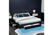 Artiss Bed Frame Double Size with 4 Drawers Grey AVIO