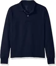 [Jerzees] Boys' Big Spot Shield Long Sleeve Polo Sport Shirt