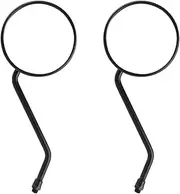Zohisin 1 Pair 10MM Thread Universal Motorcycle Black Rounded Side Back Rear View Mirrors With Plastic Mirror Case And Irony Mirror Stem For Most Motorcycles Street Bikes And