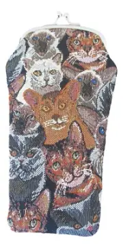 Tapestry Multi Cat design Glasses pouch -Australian design Signare