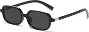 [Long Keeper] Small Retro Sunglasses for Women Men 90s Narrow Rectangle Sunglasses Vintage Slim Square Rectangular Sunglasses