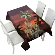 Palm Trees Sunset and Cheetahs Tablecloth