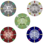 Cash Game 500 Casino Elite Poker Chip Set Bulk Perfect for .25/50 Cents Blinds