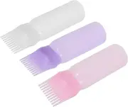 WRITWAA 3pcs Hair Dye Applicator Bottle with Comb Graduated Scale for Precise Hair Coloring and Scalp Treatment for Salon Use