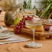 Mila Ribbed Cocktail Coupe Crystal Glass Set of 4 [MUSLMILAGL21D]