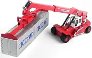 Hobby Crazy Diecast Model Crane Container Reach Stacker KDW 625036 High Simulation Working Diecast Toy Engineering Crane Truck 1:50 Scale for Kids and Collectors.