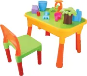 Multi Kids Activity 2 in 1 Sand & Water Table Chair Set - 18 Sand & Water Access