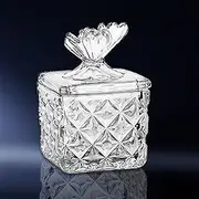 Dappen Dish for Monomer Acrylic Nail Liquid, CORFULRA Large Monomer Dish with Lid Acrylic Liquid Powder Glass Cup, Square Butterfly Acrylic Nail Brush Cleaner Holder, Dappen Dish for Acrylic Nails,3oz