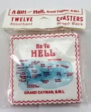 12 ~ "Go to Hell" Drink Coasters ~ Gift from Hell Grand Cayman, BVI ~ Sealed