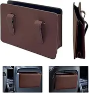 XQMMGO Car Trash Bin, Small, Rubbish Bin for Car, Universal Foldable Car Wheelie Bin, Waste Paper Basket, Car Boot Organiser for Car, SUV, Truck, Minivan (Dark Brown)