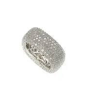 Suzy Levian Silver CZ Square Micro Pave Eternity Ring