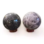 Lot Of 2 Crystal Purple Mica & Dream Amethyst Spheres - USA
