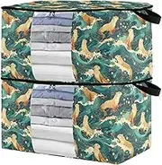 sanluoli 60L 2 Pack Under Bed Shoe Storage Organizer with Reinforced Handles, clear window Closet Organizer Bin