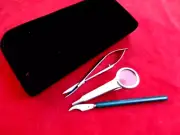Embroidery Machine Scissors_SQUEEZER+Magnifier Tweezers+Seam Ripper /Velvet Case