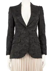 Black Floral Jacquard Blazer