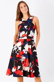 Jorden Printed Cross Over Dress--OJA-JAW1001
