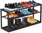 Bamboo Shoe Rack for Closet Stackable 3 Tier Longer Organizer Shelf Holder