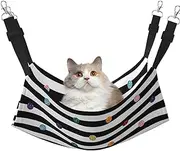 EdWal Glitter Rainbow Polka Dot Stripe Black and White print Soft Sleeping Hammock Cat Hammock for Cage Hanging,Pet Hammock Bed Adjustable for Small Animals