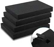 Coengwui Pick and Pluck Foam Inserts, Pre-cubed Pick Apart Sheets for Crafts Toolbox Game Box Camera Cases Drawer Storage (4Pcs 16 x 12 x 2 Inch)