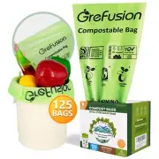 GreFusion Compostable Bags for Kitchen Compost Bin 1.2 Gallon 125 Count Certi...