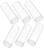 KALLORY 6pcs Transparent Tube Round Clear Plastic Storage Tubes Coin Dispenser Transparent Coin Storage Tube Coin Container Money Saving Box Transparent Coin Protection Tube