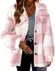 FLEECE PLAID JACKET LONG SLEEVE TURN-DOWN COLLAR BUTTON FRONT WOMENS PLUS 22 NIP