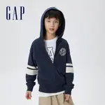 GAP 男童裝 LOGO連帽外套 碳素軟磨法式圈織系列-海軍藍(602153)