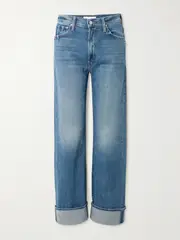 [Mother] Mother - The Dodger Skimp Cuff High-rise Straight-leg Jeans - Light denim - 29 29 Blue