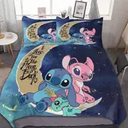 a2009 Stitch Bedding Duvet Cover, Anime Bedding Sets, 3D Printed Lightweight 3 Pieces Comforter Cover Sets with 1 Duvet Cover and 2 Pillow Pillowcases