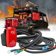 10ft Power Busbar Wire Harness + Siren PA System On/Off Red Rocker Switch Can-Am