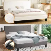 Oikiture Bed Frame Queen Double King Single Base Bed Platform Fabric