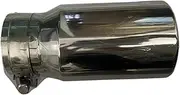 Muffler tip, IN 76 Out 101mm Exhaust Tip Universal Exhaust TIP Flat Edge Straight Muffler Tip 3 Inch(Flat in 3inch)