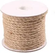 Natural Jute Twine,Strong and Heavy Duty Jute Twine Rope for Gift Wrapping Craft Plant Garden Christmas Handmade Arts Decoration Packing String Home Decor (4MM 65 Feet), Brown