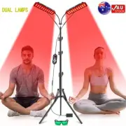 Red Light Therapy Lamp with Stand Dual Infrared Lamps for Body Pain Relief Skin