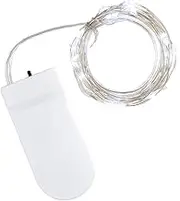 zolyet LEDs String Light Copper Wire Fairy Lights Battery Operated for Indoor Holiday Garden Par Decorations 1M 10 Lights White 1m 10 Lights