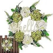 Fall Wreath,Artificial Hydrangea Autumn Harvest Wreath - 15.7inch Home Door Decoration, Unique Garland for Door Wall Mantel Holiday