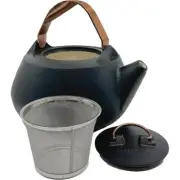 Barebones Living Enamel Lined Cast Iron Teapot Smooth Non-Stick Rust-Resistant