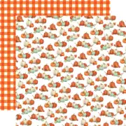 2 Sheets Carta Bella Paper WELCOME AUTUMN 12x12 Cardstock - Pumpkin Patch Picks