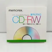 CD-RW 5-Pack High Speed Recordable Discs (New)