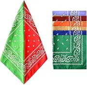 [ASVNRES] Hip Hop Retro Bandana, 6 Pieces Cashew Nut Bandana Headband Hippie Bandana Square Unisex Scarf for Halloween Festivals Party Celebration Equality Parades and Daily Wear, #-Style3, Medium