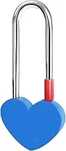 Gradleen Keyless Love Lock Single Heart Padlock,Blue 3.5" 50mm Love Padlock for Lovelock Bridge, Wishing Tree(NO Key)