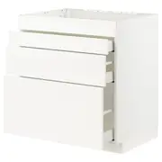 METOD / MAXIMERA base cab f hob/4 fronts/3 drawers, white/Veddinge white, 80x60x80 cm